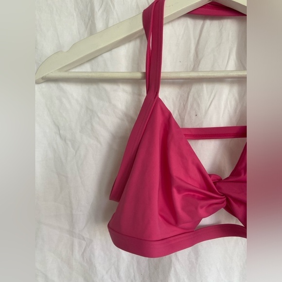 Abercrombie & Fitch Cut Out Criss Cross Strap Back Pink Bikini Top Size Large - Picture 3 of 8